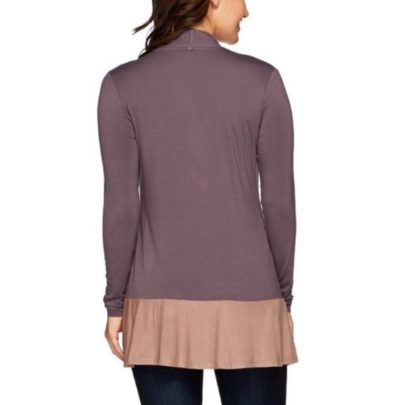 LOGO By Lori Goldstein Multicolor Colorblock Open Knit Cardigan Size 1X Pockets. - Picture 2 of 8